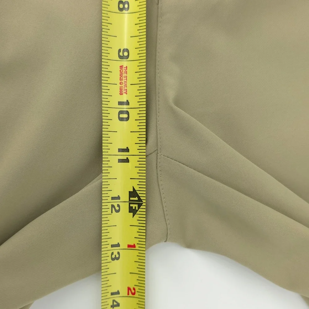 Adidas Mens‎ Golf Pants 35x32 Khaki Tan 3-Stripe Performance Trousers
